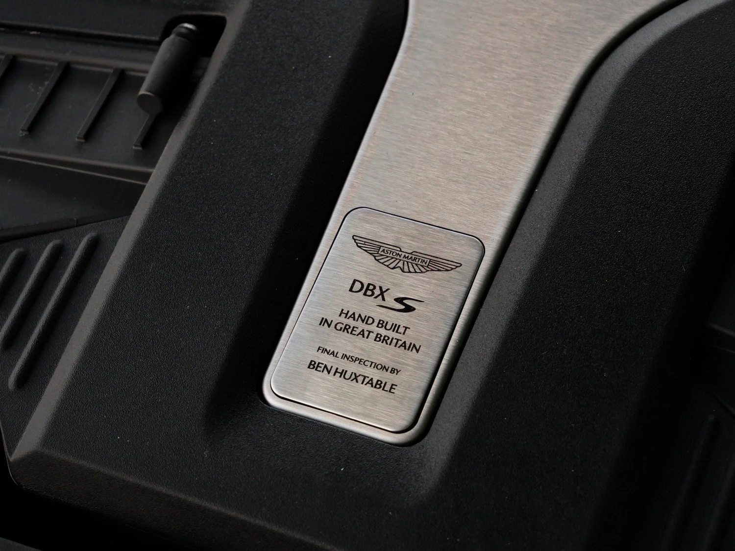 2026 Aston Martin DBX S interior, door sill, Onyx Black - Semi Aniline