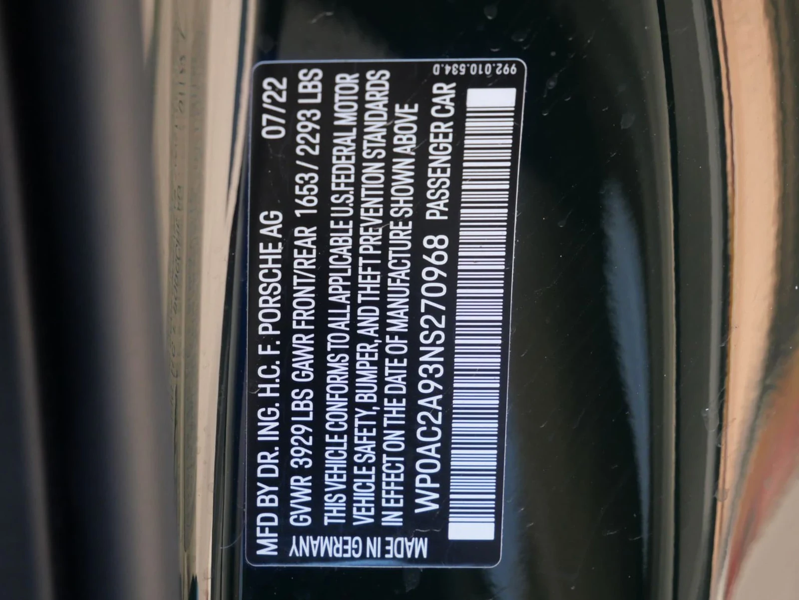 2022 Porsche 911 GT3 (992.1), 26/26