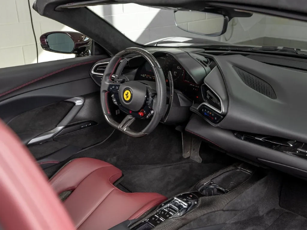2025 Ferrari 296 GTS interior, Rosso Ducale