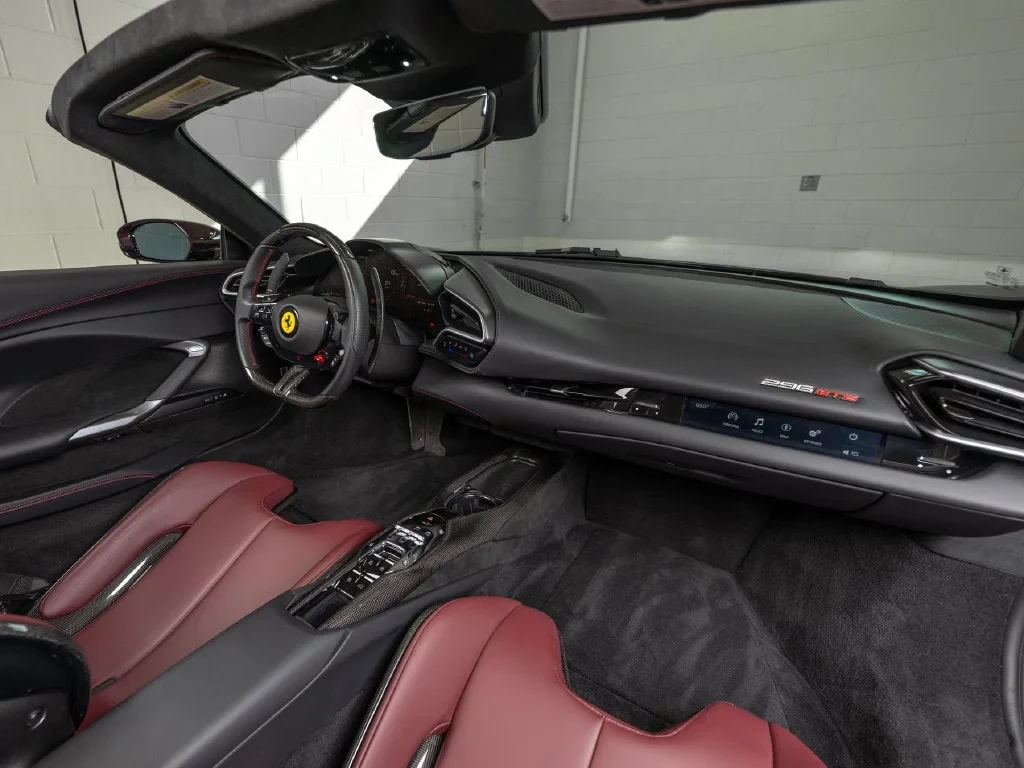 2025 Ferrari 296 GTS interior, Rosso Ducale