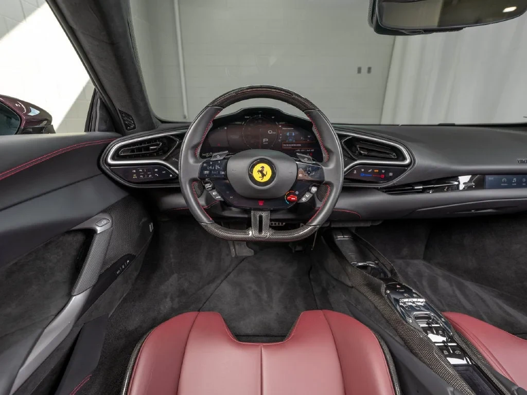 2025 Ferrari 296 GTS interior, Rosso Ducale