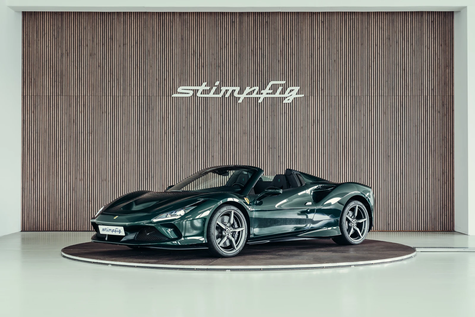 Ferrari F8 Spider, full-car front three-quarter view.