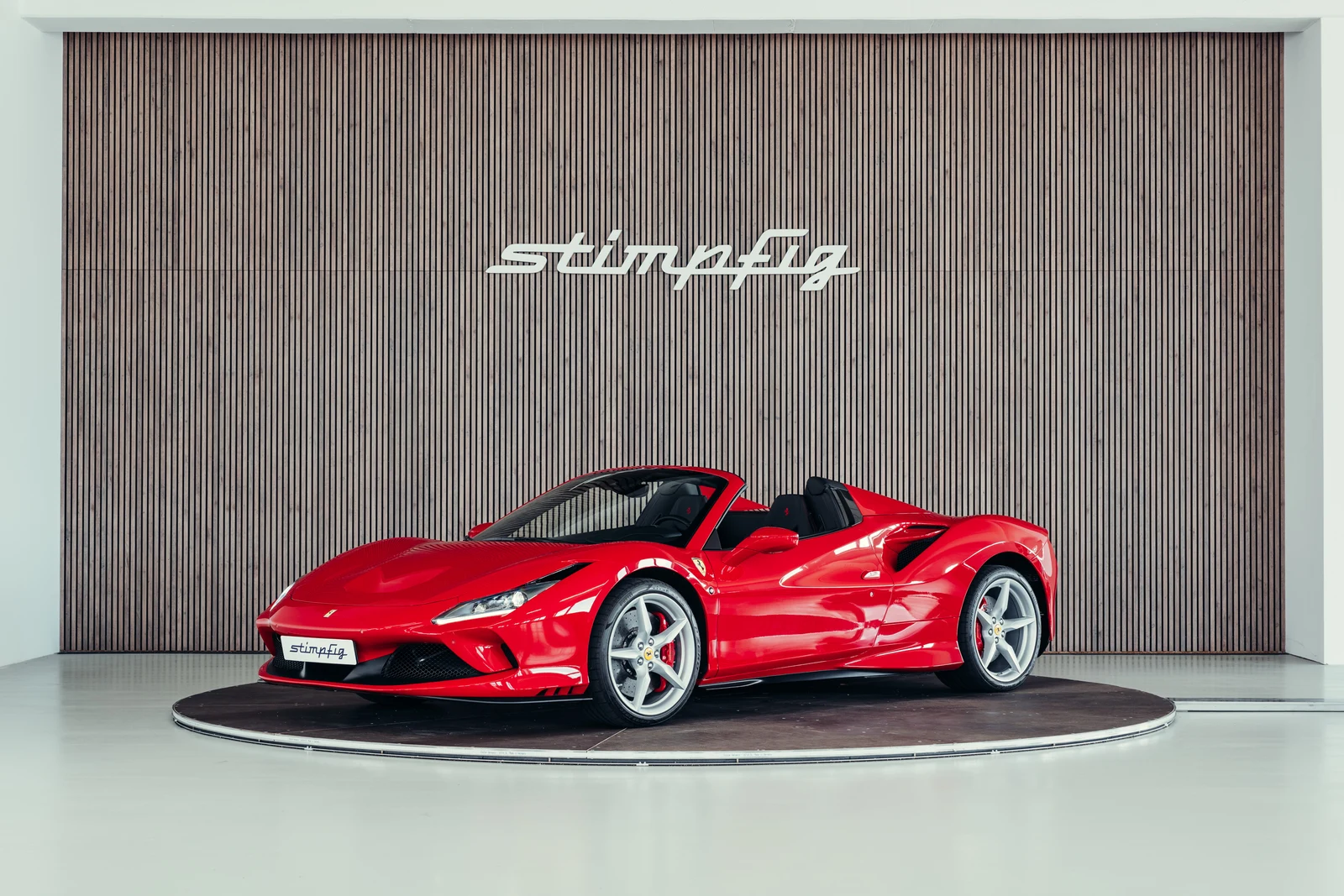 Ferrari F8 Spider, full-car front three-quarter view.