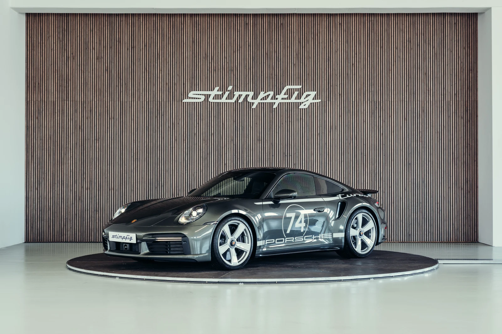 Porsche 911 (992) Turbo 50 Years, full-car front three-quarter view.