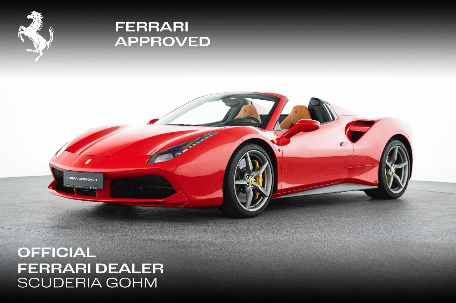 Ferrari 488 Spider, full-car front three-quarter view.