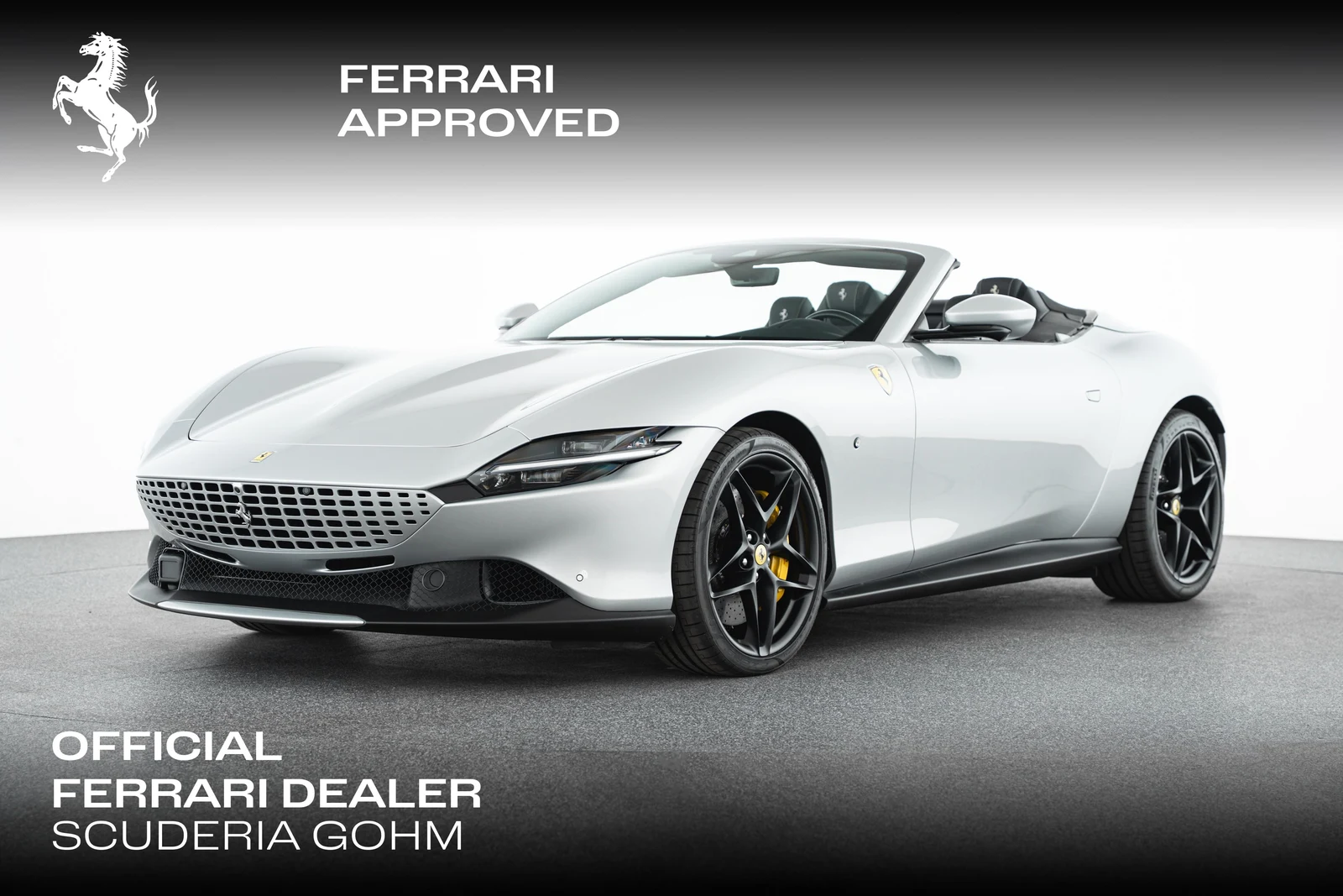 Ferrari Roma Spider, full-car front three-quarter view.