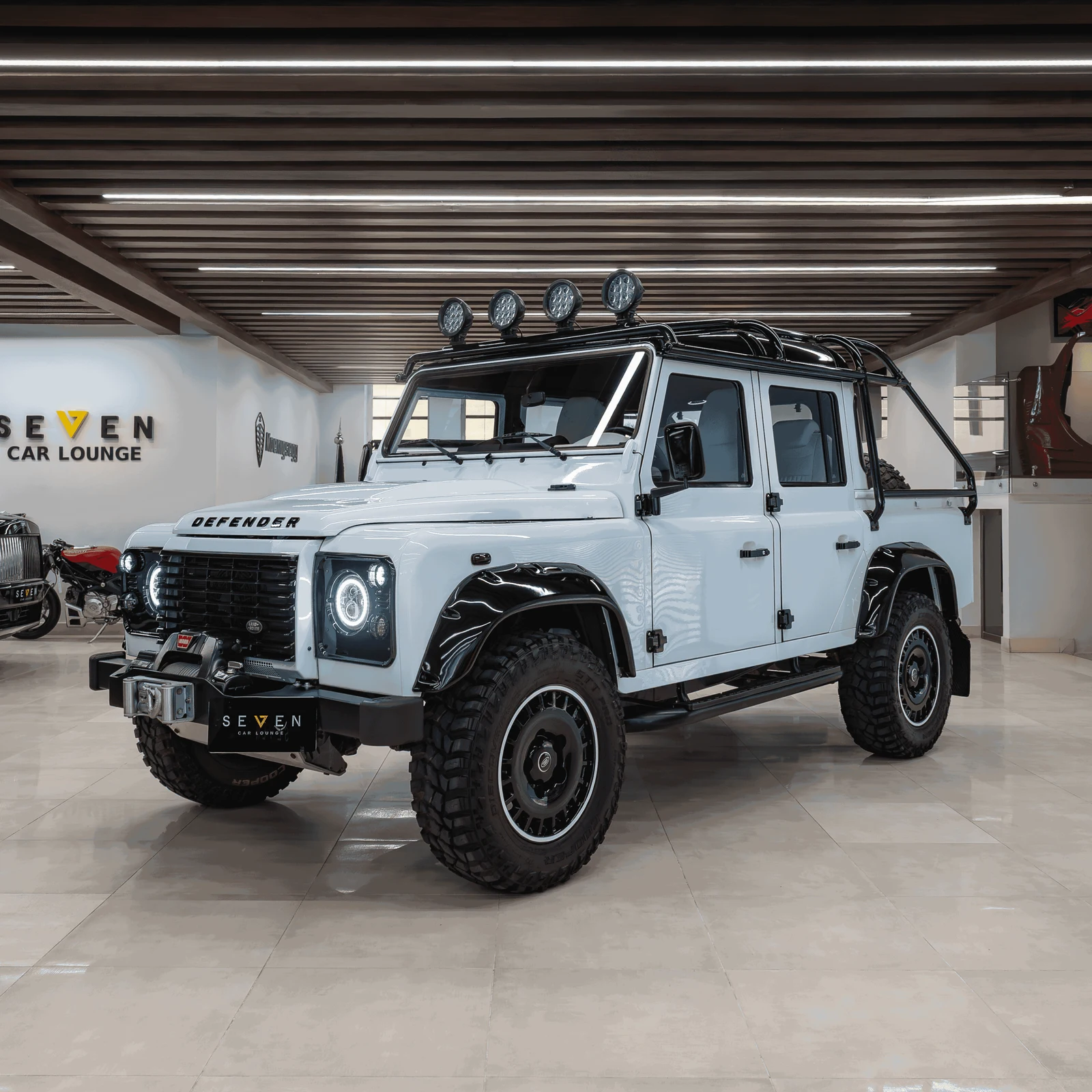 Land Rover Classic Defender · white · Seven Car Lounge
