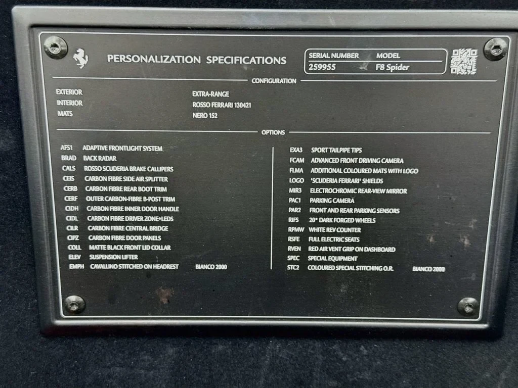 2021 Ferrari F8 Spider, 17/20