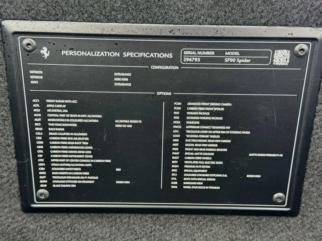 2023 Ferrari SF90 Spider Assetto Fiorano, 17/20