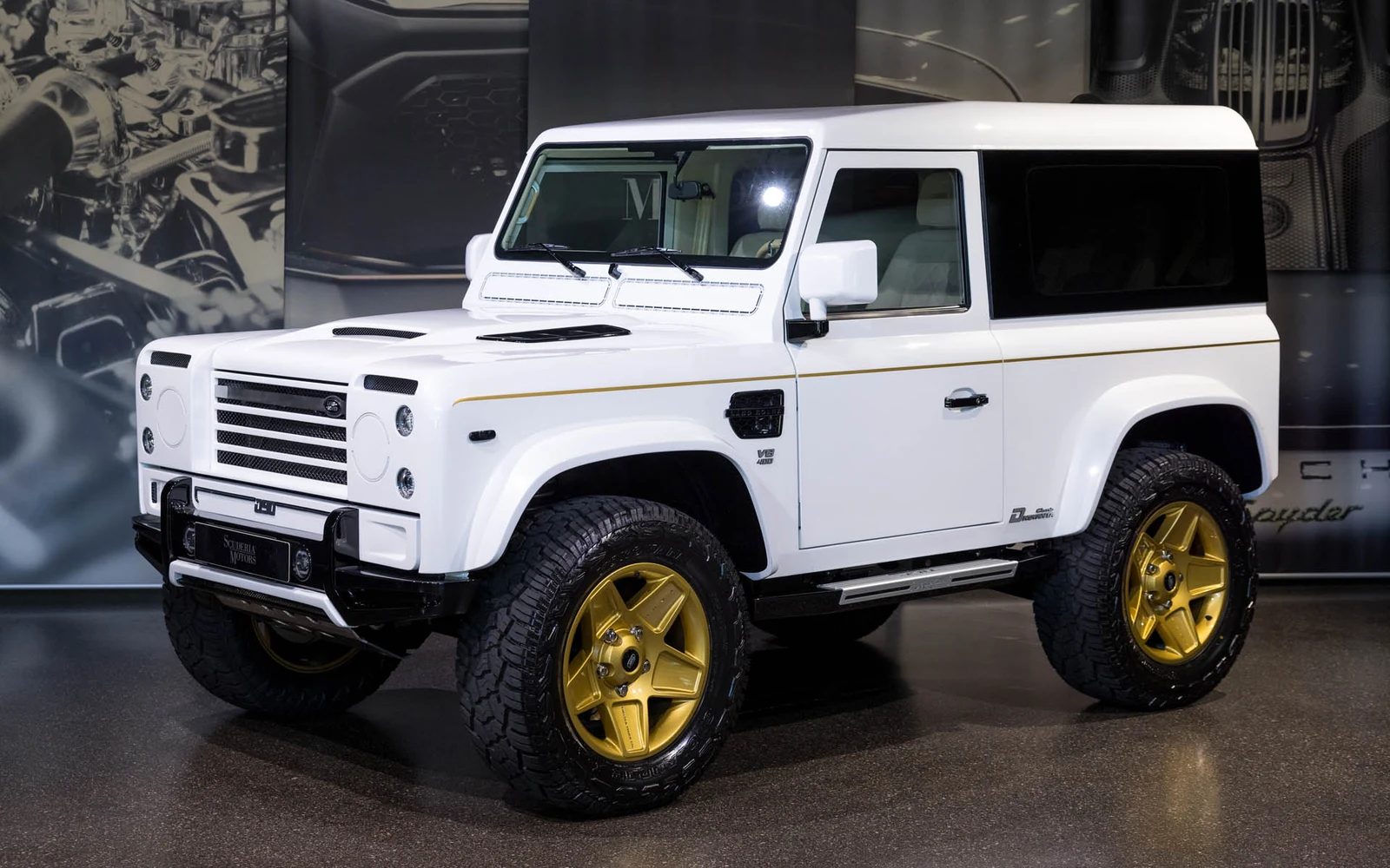 Land Rover Defender 90 Dnovanta, full-car front three-quarter view.