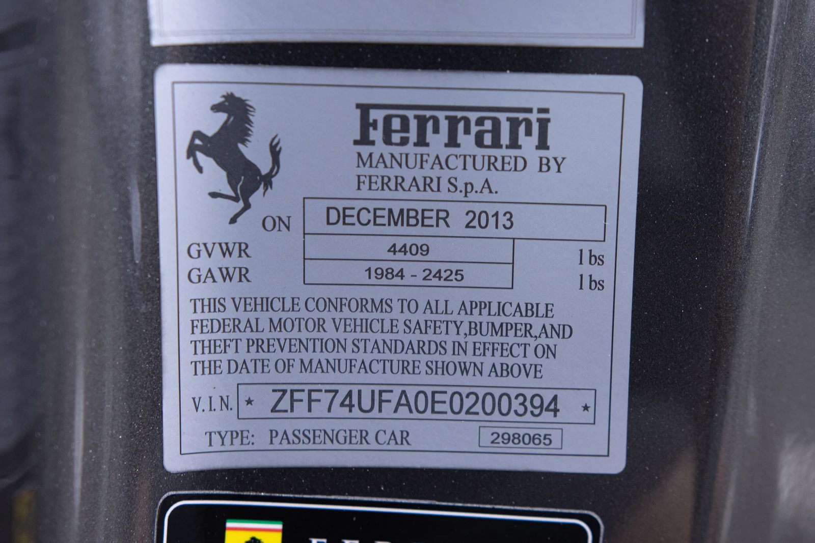 2014 Ferrari F12berlinetta, 30/30