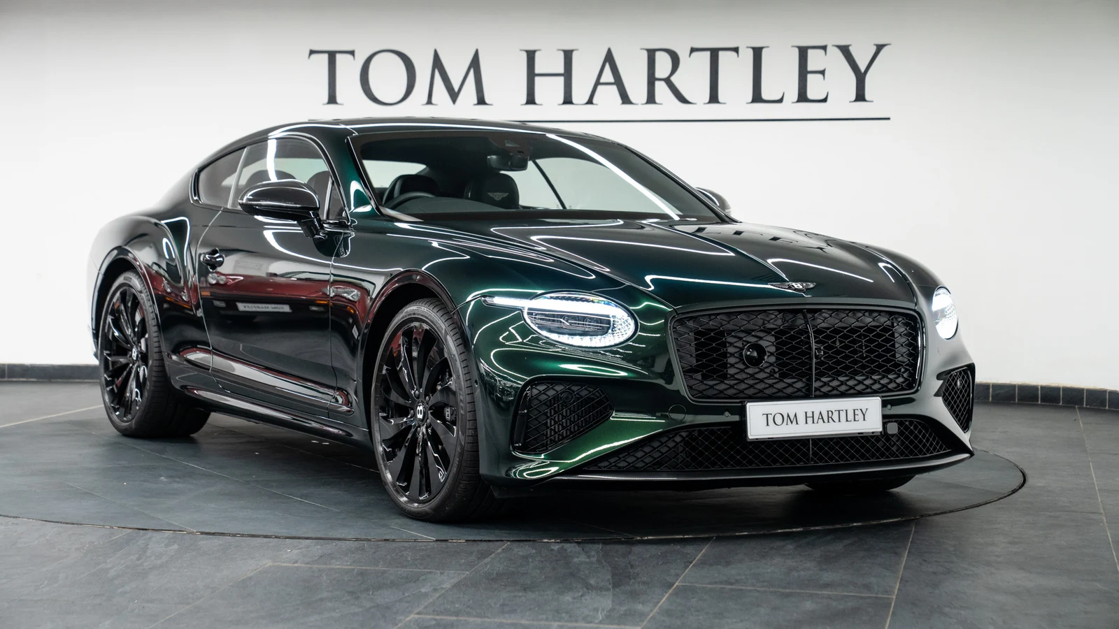 Bentley Continental GT V8 High Performance Hybrid · Dark Sapphire Metallic (Green Vinyl Wrap) · Tom Hartley