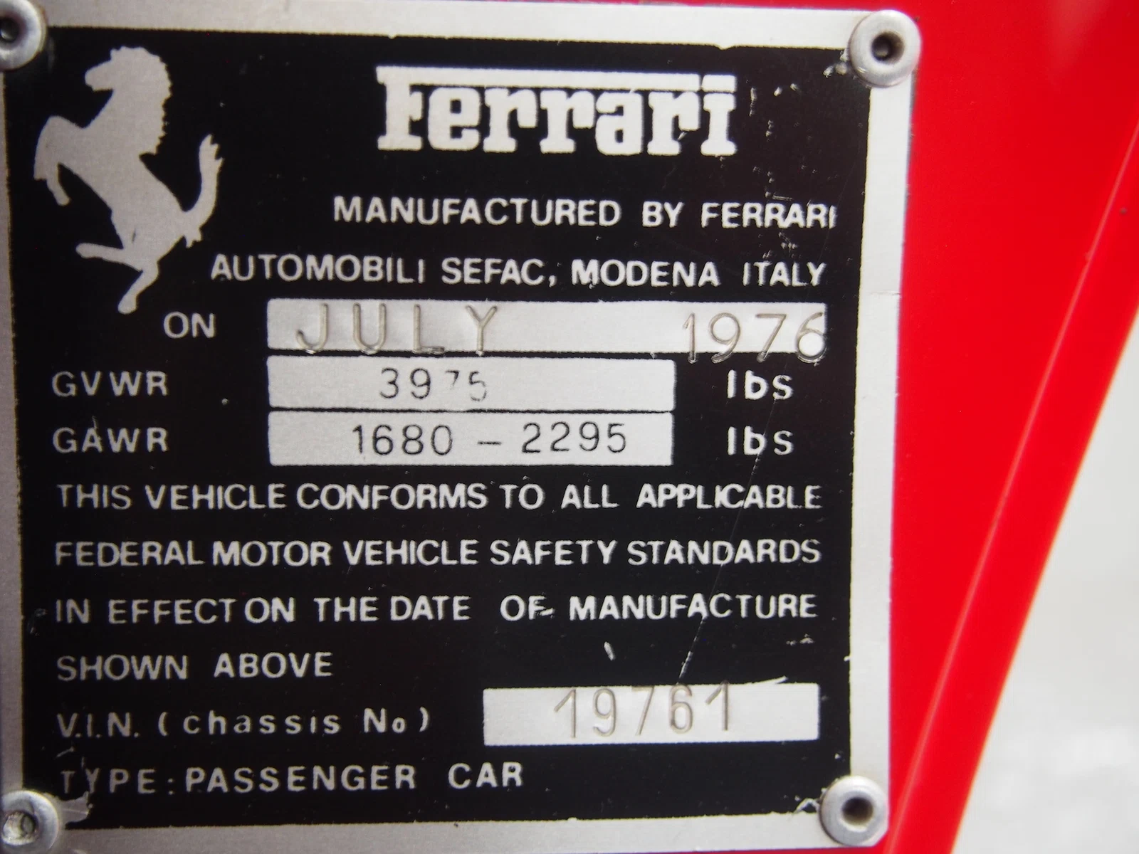 1976 Ferrari 308 GTB Vetroresina, 17/18