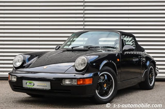 Porsche 911 (964) Carrera 2 Cabriolet, full-car front three-quarter view.