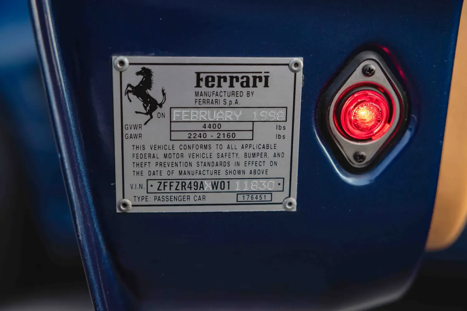 1998 Ferrari 550 Maranello, 15/20