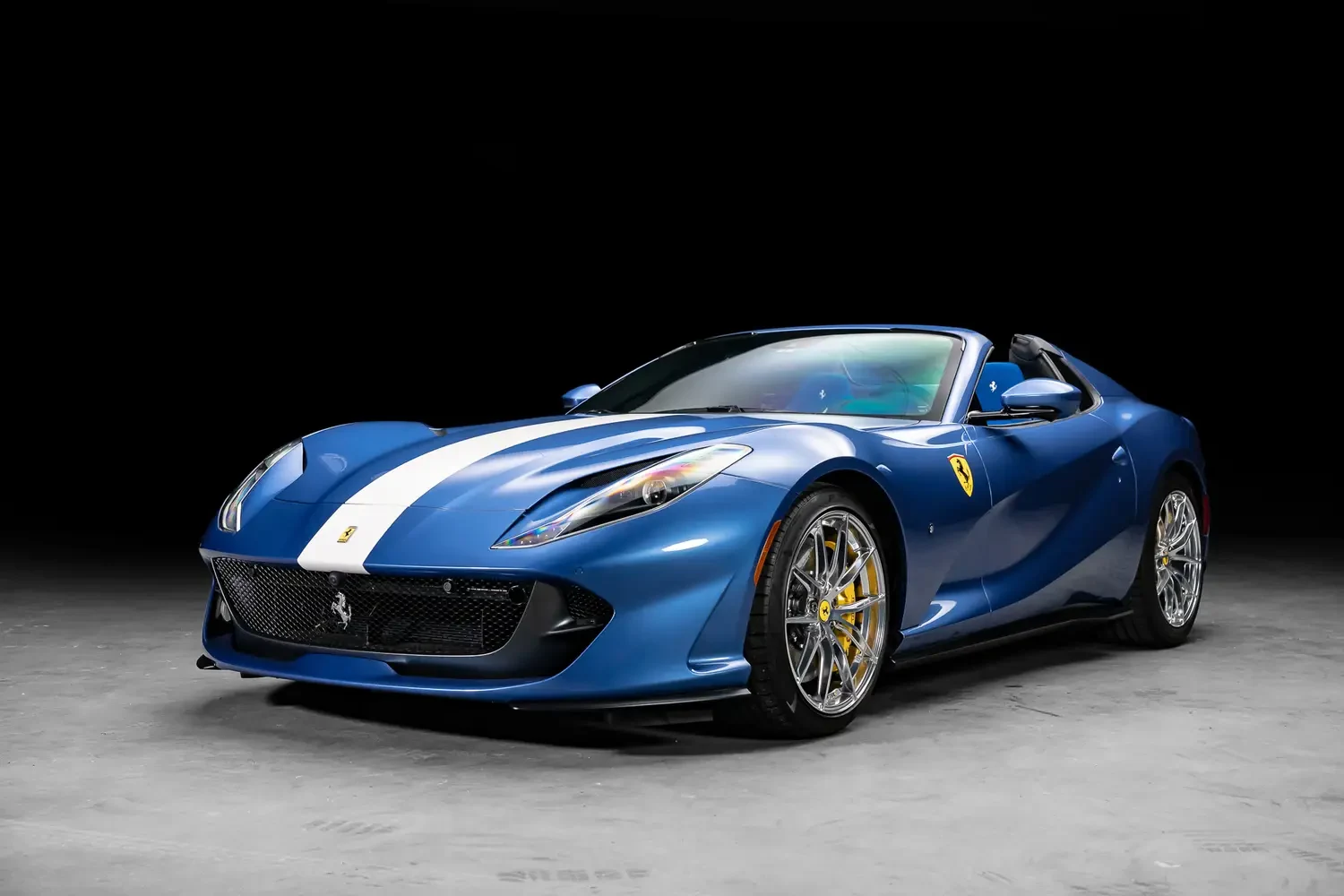 2022 Ferrari 812 GTS for sale, front three-quarter view, Blue