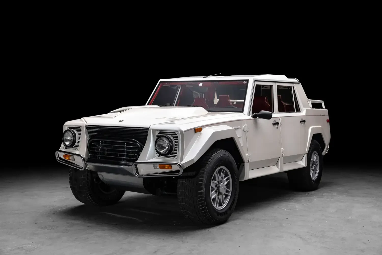 1990 Lamborghini LM002 for sale, front three-quarter view, Bianco Perlato