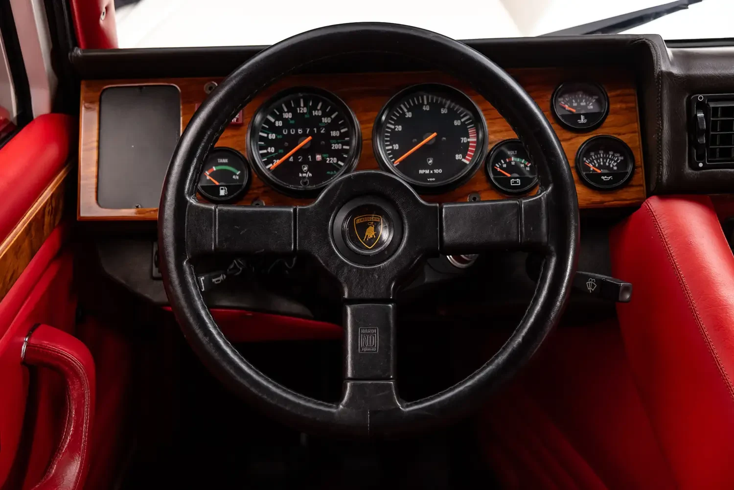 1990 Lamborghini LM002 interior, Rosso and Bianco