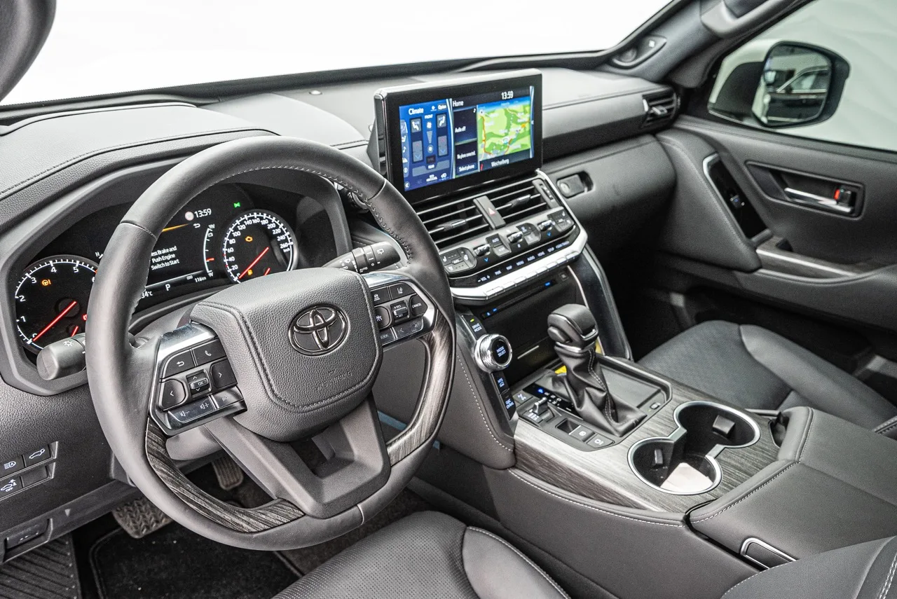 2024 Toyota Land Cruiser Armored B6 interior, dashboard, Black Leather