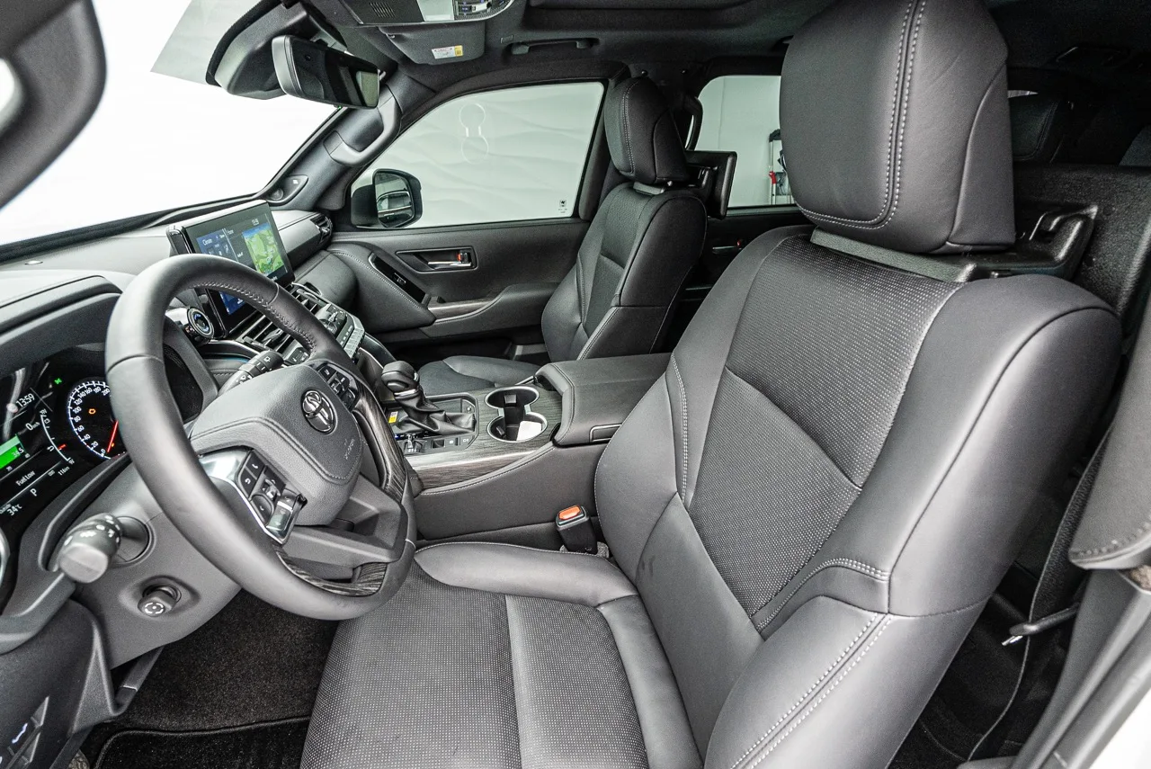 2024 Toyota Land Cruiser Armored B6 interior, seats, Black Leather