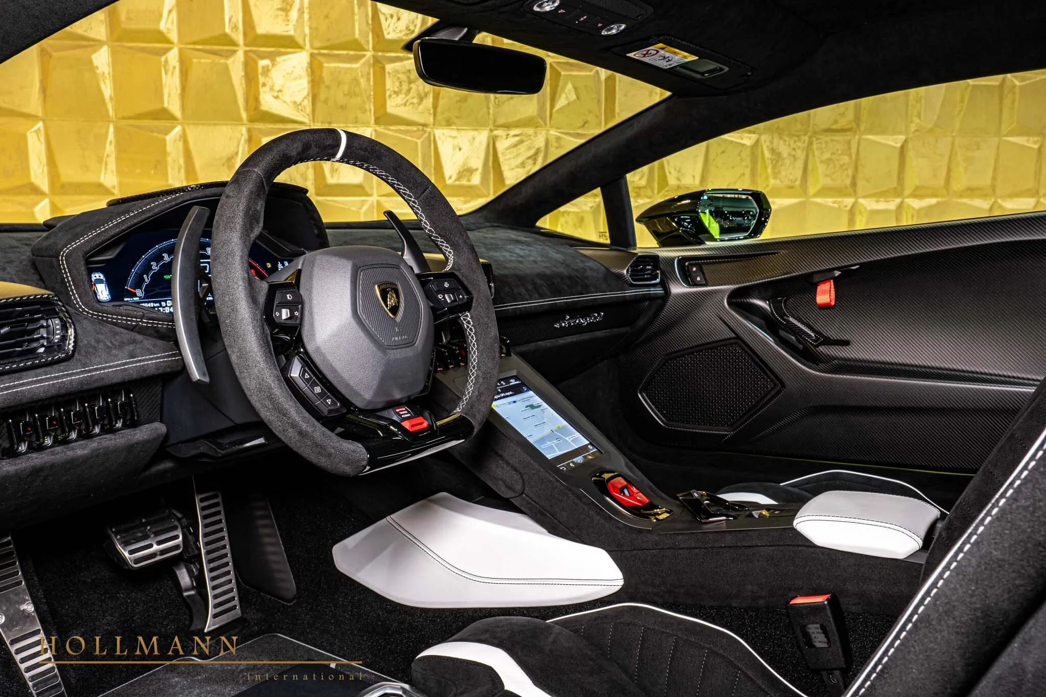 2024 Lamborghini Huracán STO interior, dashboard, Nero Cosmus