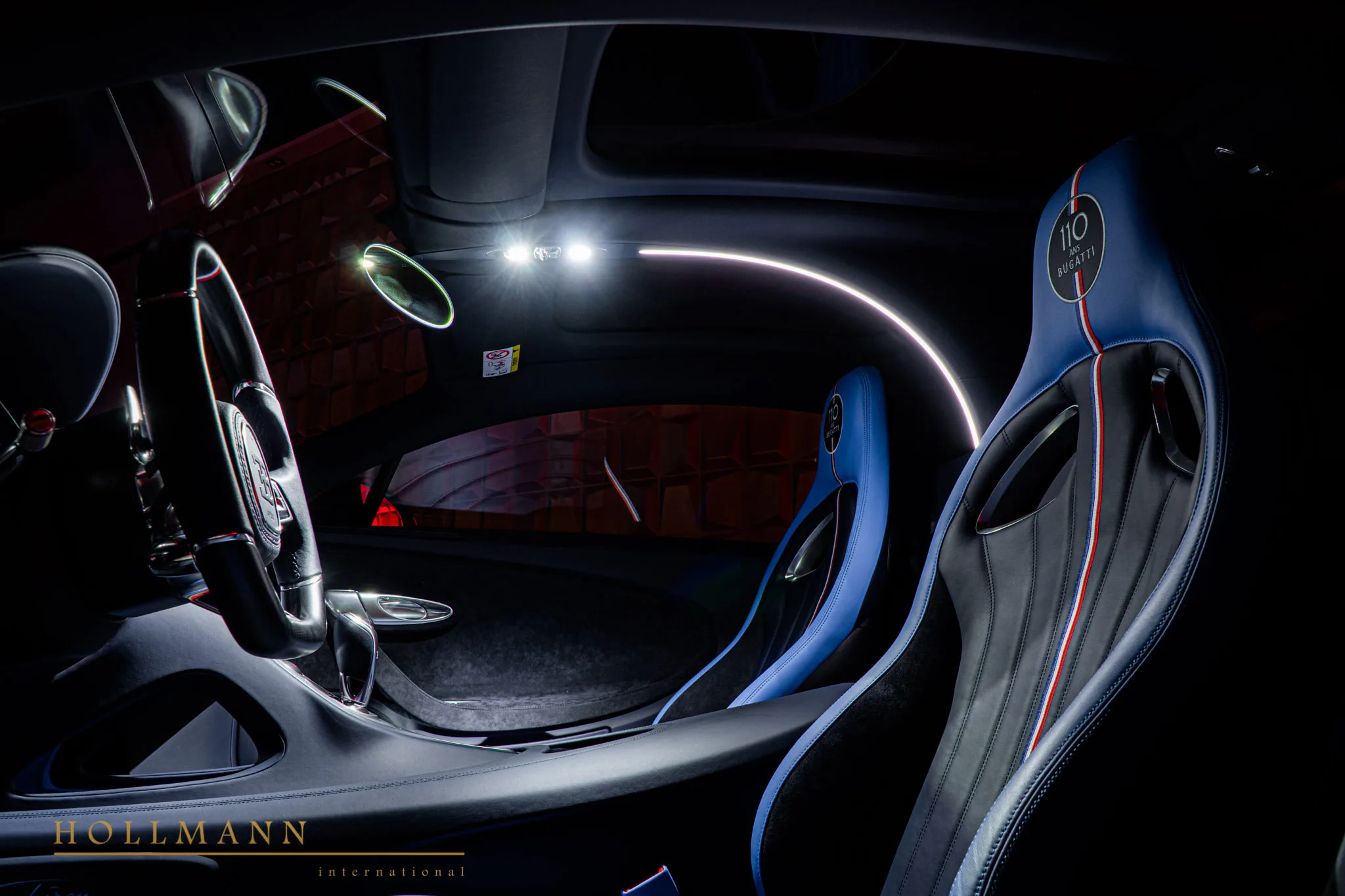 2019 Bugatti Chiron Sport 110 Anniversary interior, Deep Blue