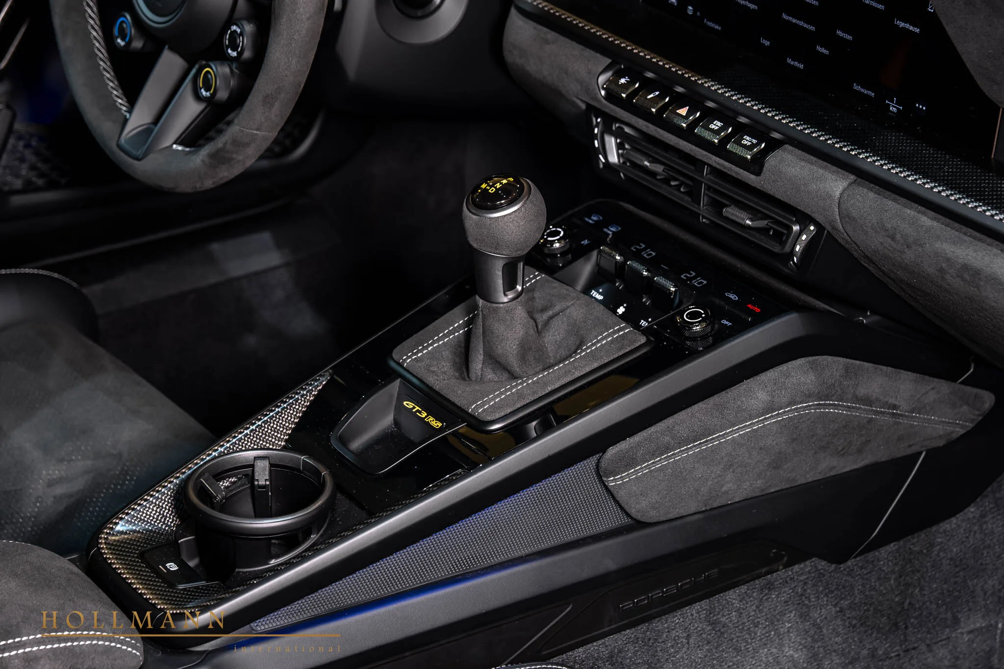 2024 PORSCHE 911 GT3 RS interior, center console, Race-Tex Black/GT Silver