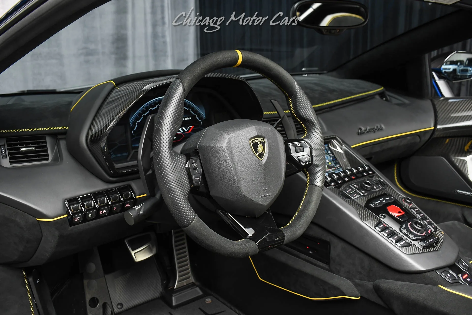 2021 Lamborghini Aventador LP770-4 SVJ Roadster interior, Nero Cosmus with Giallo Taurus
