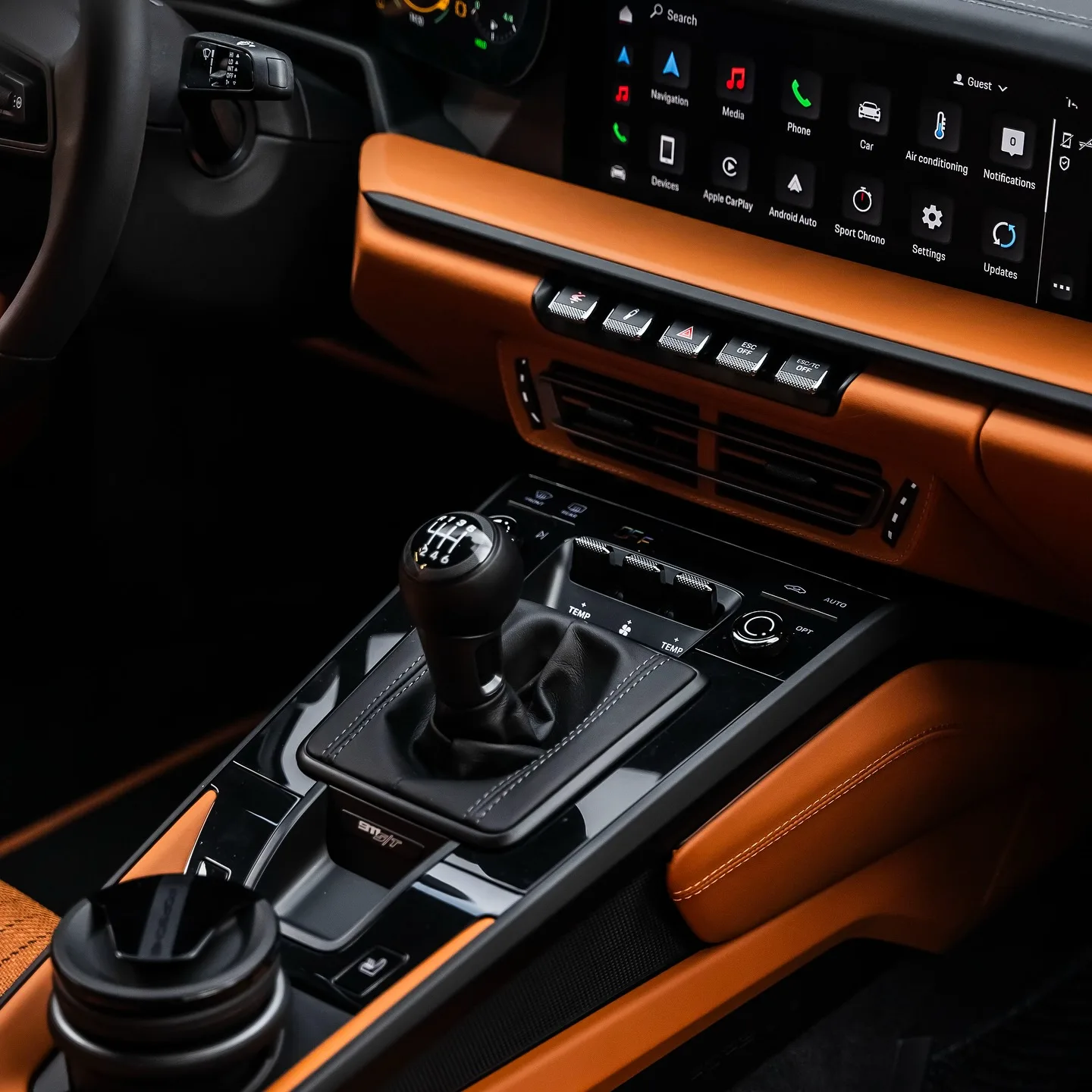 2024 Porsche 911 S/T Heritage interior, center console