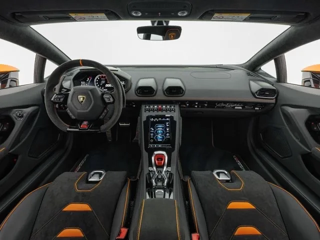 2020 Lamborghini Huracán EVO interior, dashboard, Alcantara