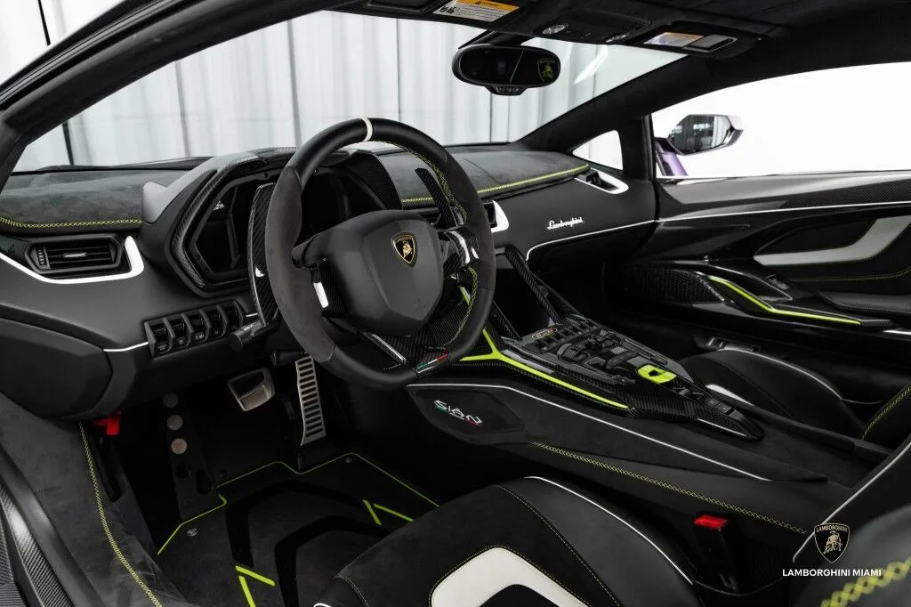 2020 Lamborghini Sián FKP 37 interior, dashboard, Nero Cosmus