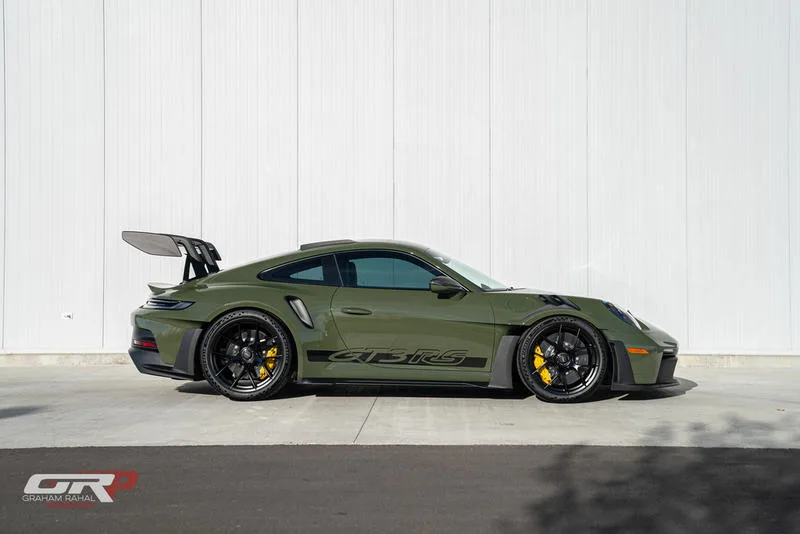 2024 Porsche 911 GT3 RS PTS, side profile, Nato Olive
