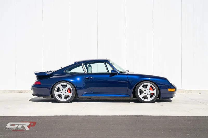 1996 Porsche 911 Turbo 993, side profile, Blue