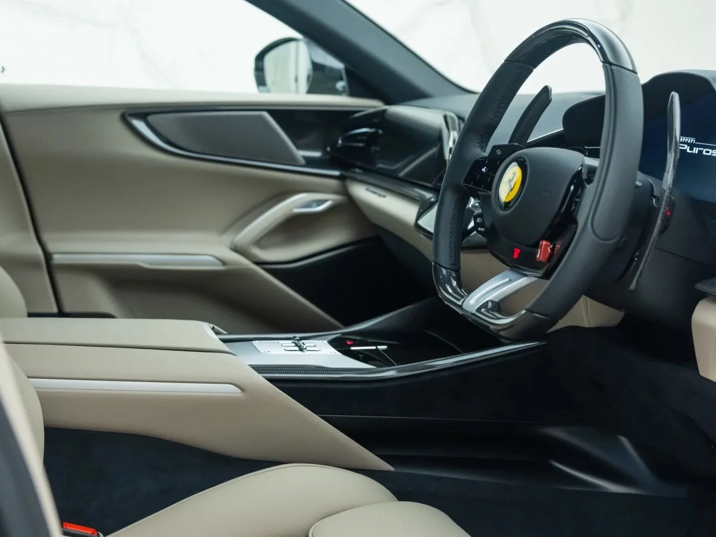 2024 Ferrari Purosangue interior, Tortora Leather