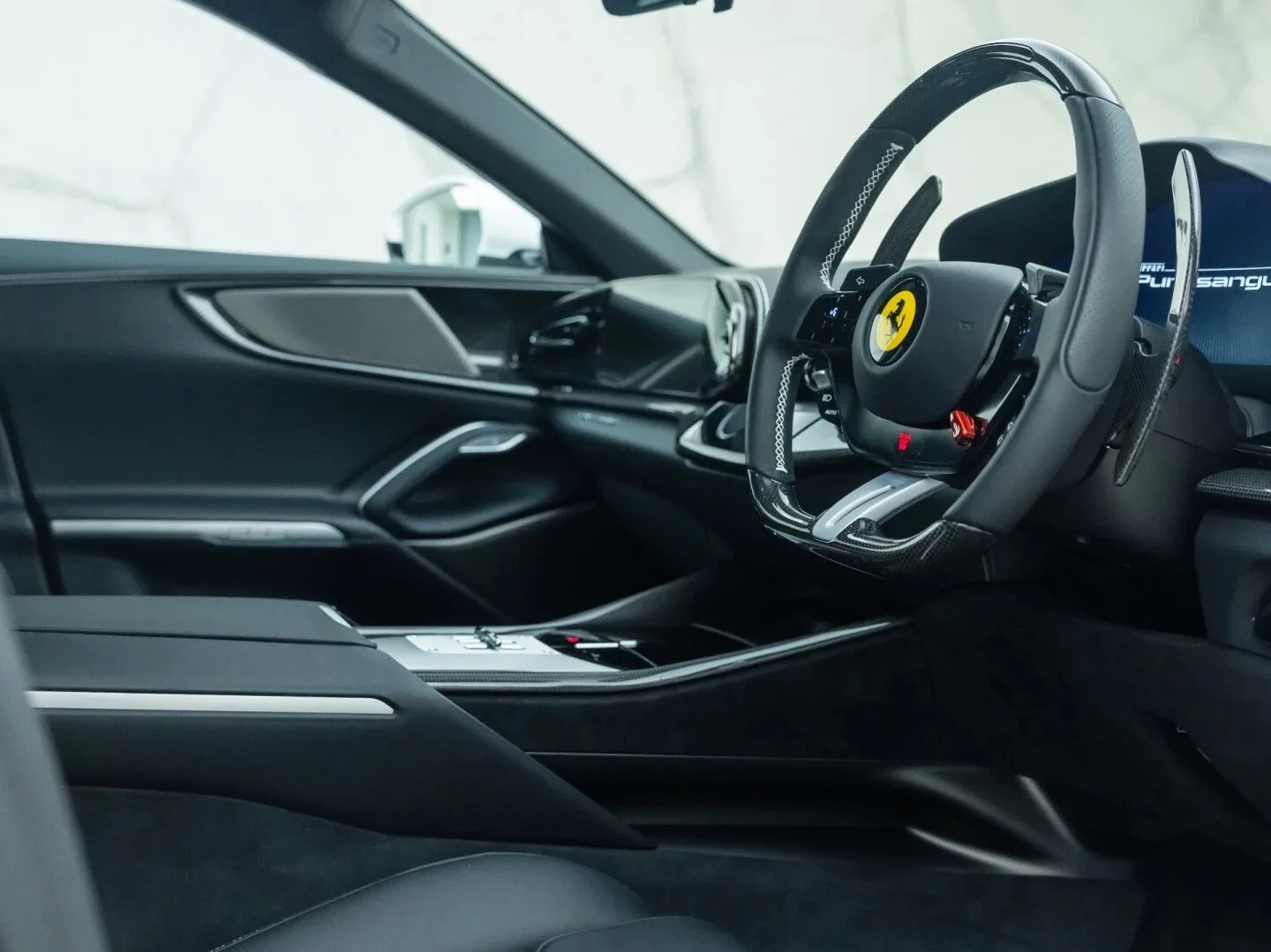 2024 Ferrari Purosangue interior, dashboard, Nero Leather