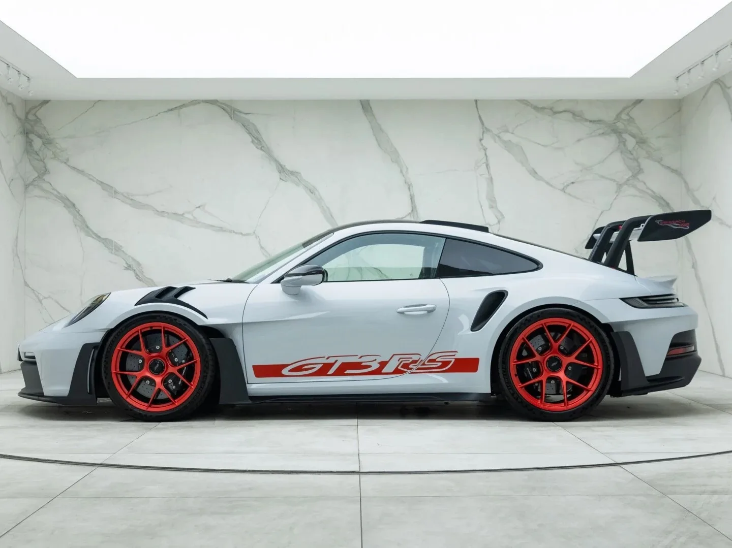 2023 Porsche 911 GT3 RS, side profile, Ice Grey Metallic