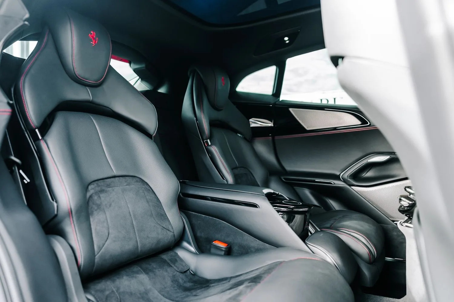 2024 Ferrari Purosangue interior, seats, Nero Hide and Alcantara