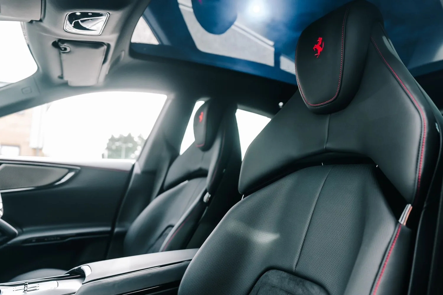2024 Ferrari Purosangue interior, seats, Nero Hide and Alcantara