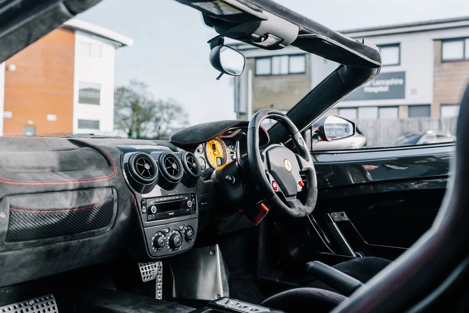 2009 Ferrari F430 16M Scuderia Spider interior, dashboard, Nero Alcantara