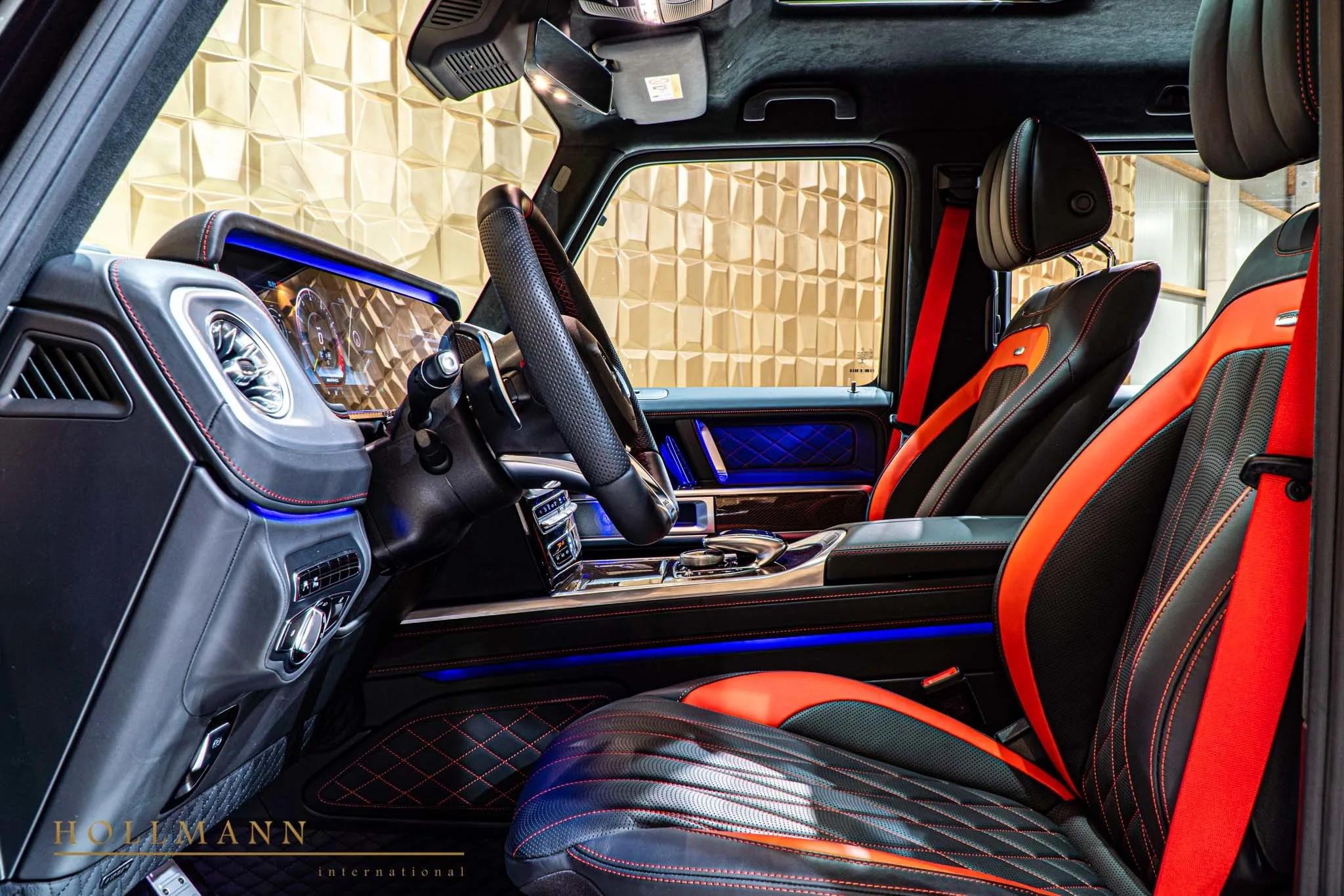 2019 Mansory G-Class interior, seats, Designo Leather Black/Red