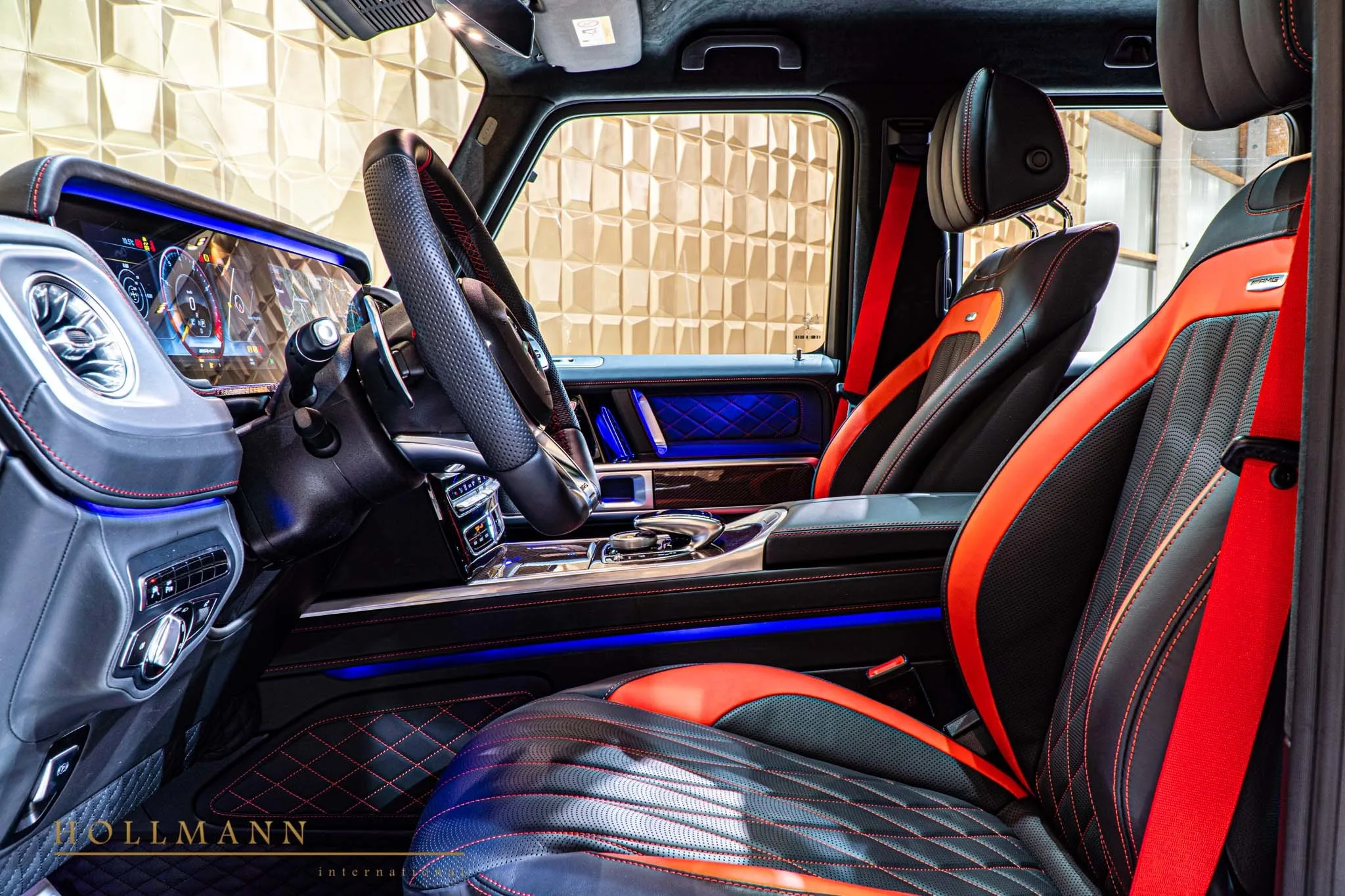 2019 Mansory G-Class interior, seats, Designo Leather Black/Red