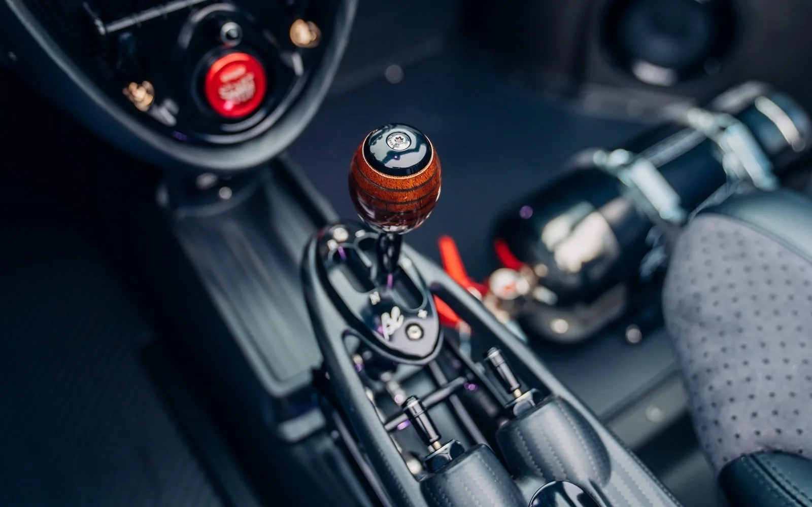 2022 Pagani Huayra Roadster BC interior, center console, Alcantara
