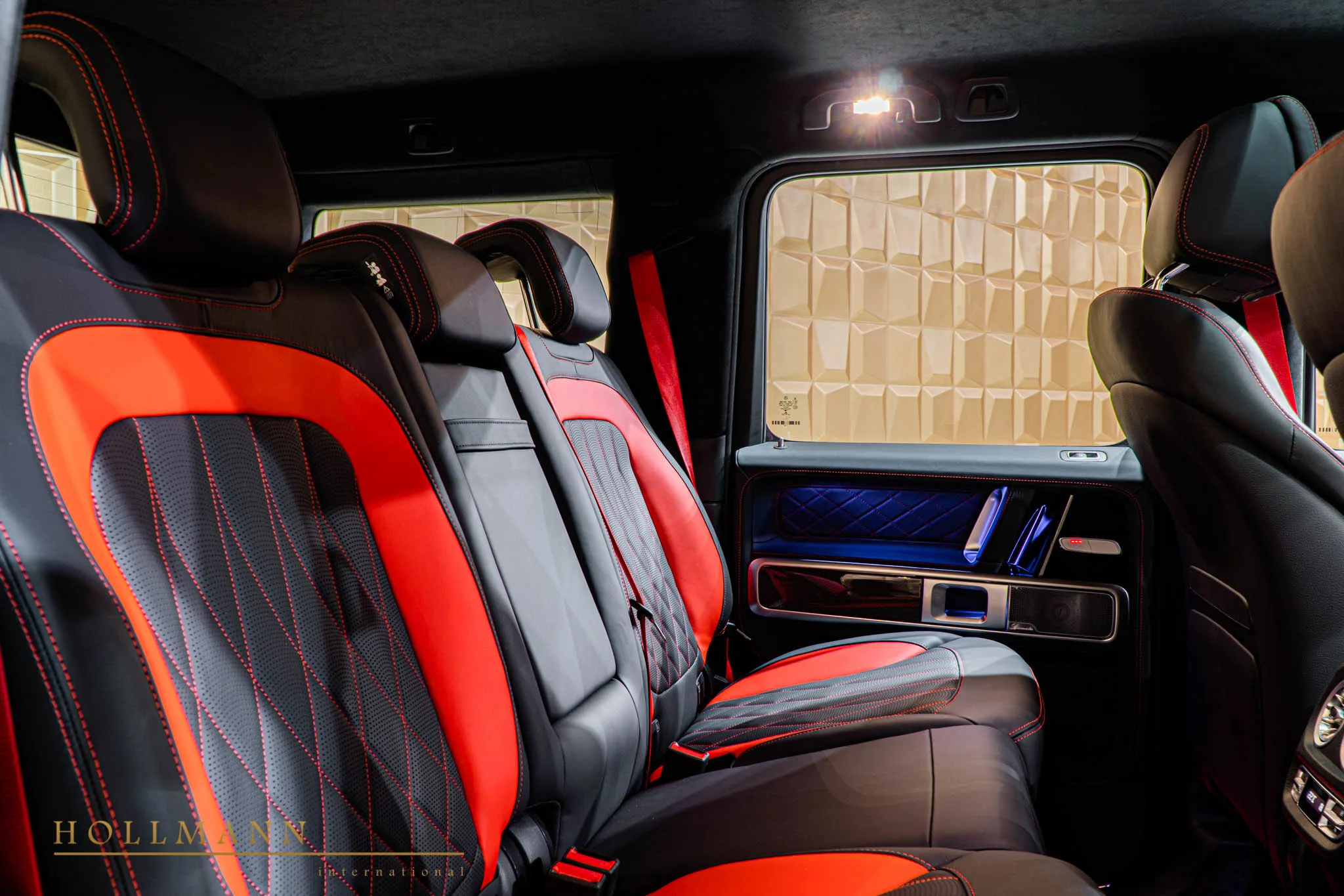 2019 Mansory G-Class interior, seats, Designo Leather Black/Red