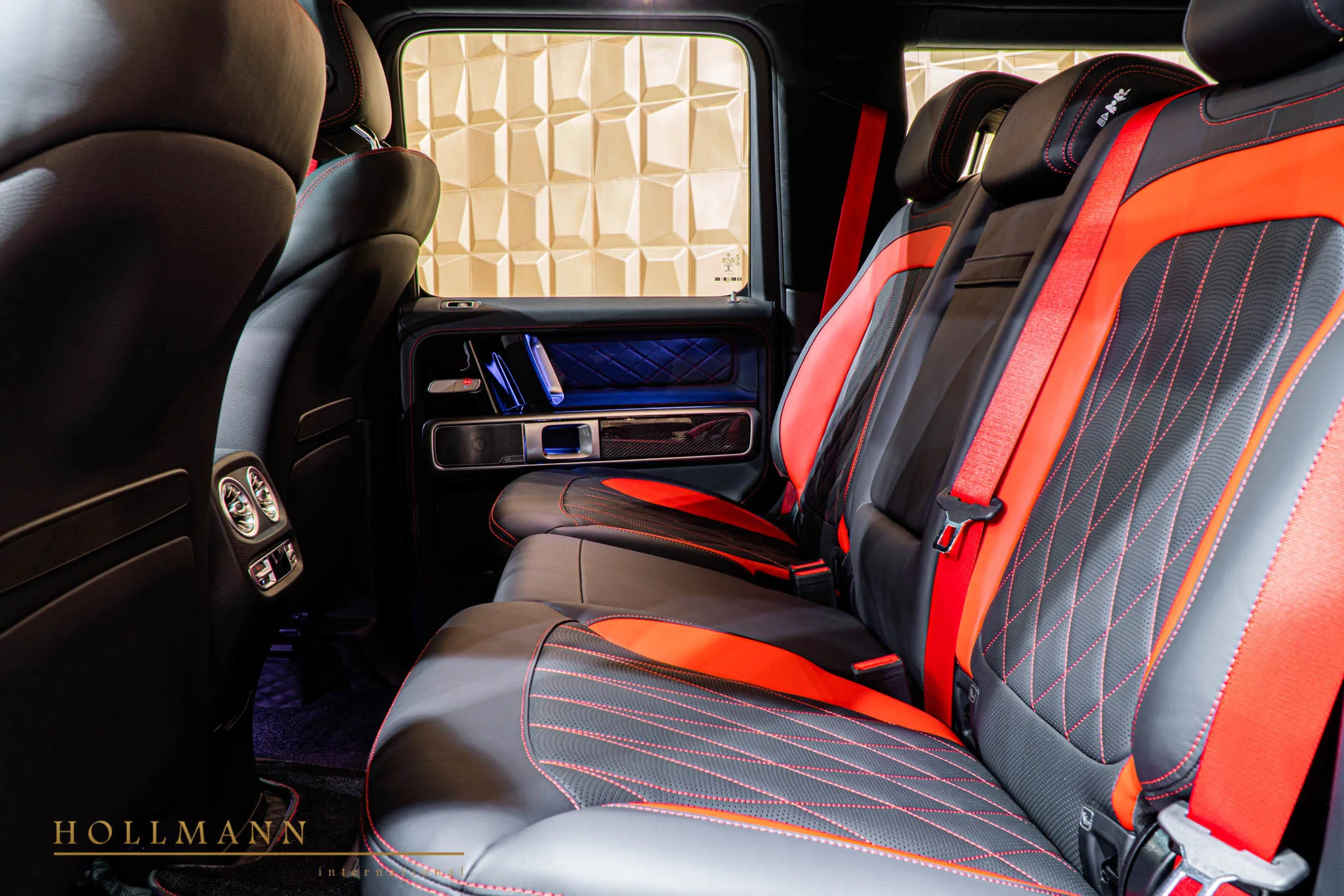 2019 Mansory G-Class interior, seats, Designo Leather Black/Red