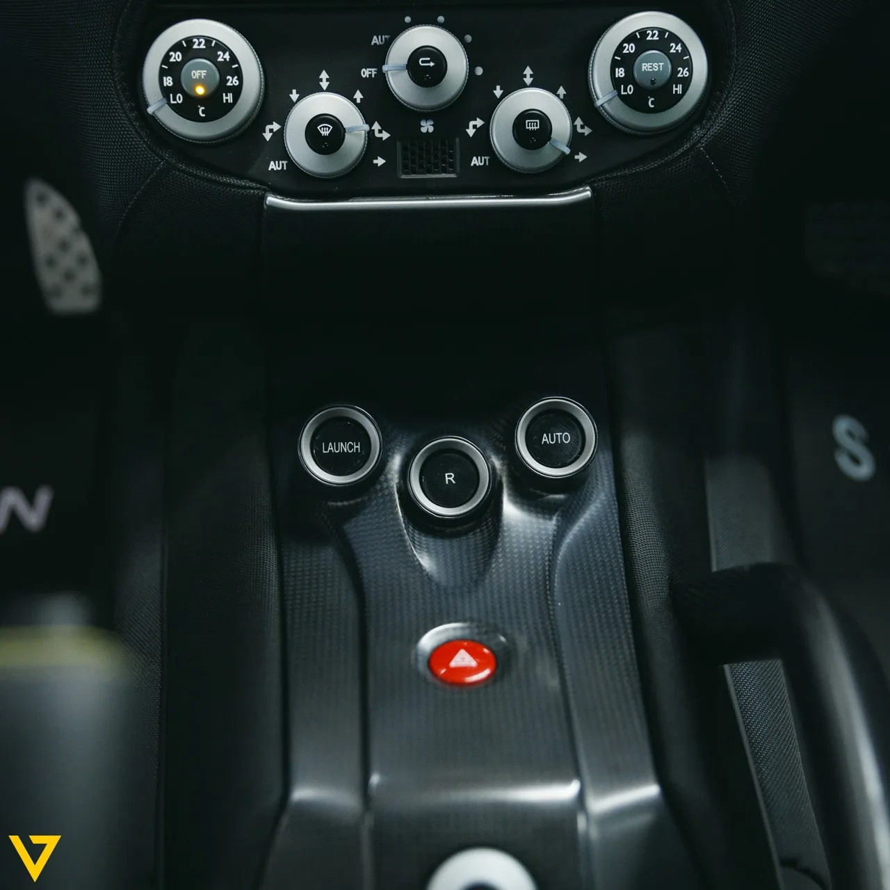 2011 Ferrari 599 GTO interior, center console