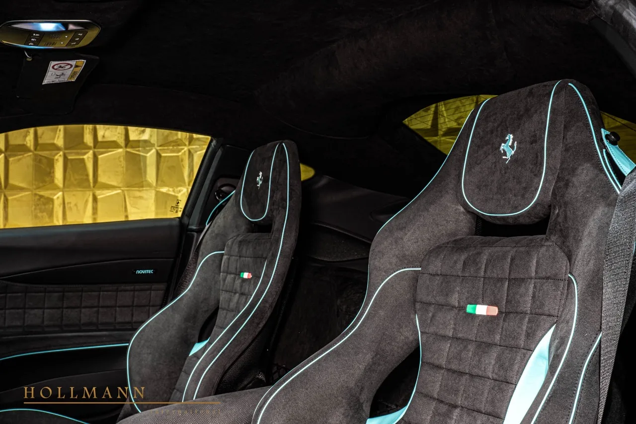 2024 Ferrari 812 Superfast by NOVITEC N-LARGO interior, seats, Nero Black with Turchese Mint