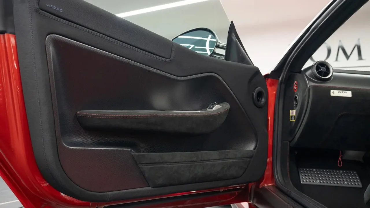 2010 Ferrari 599 GTO interior, door panel, Nero Alcantara