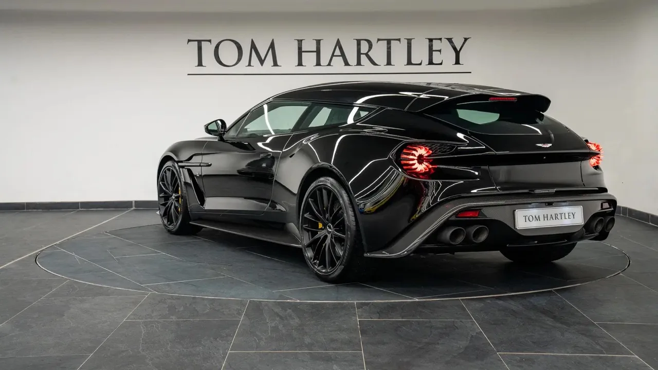 2019 Aston Martin Vanquish Zagato Shooting Brake, side profile, Black