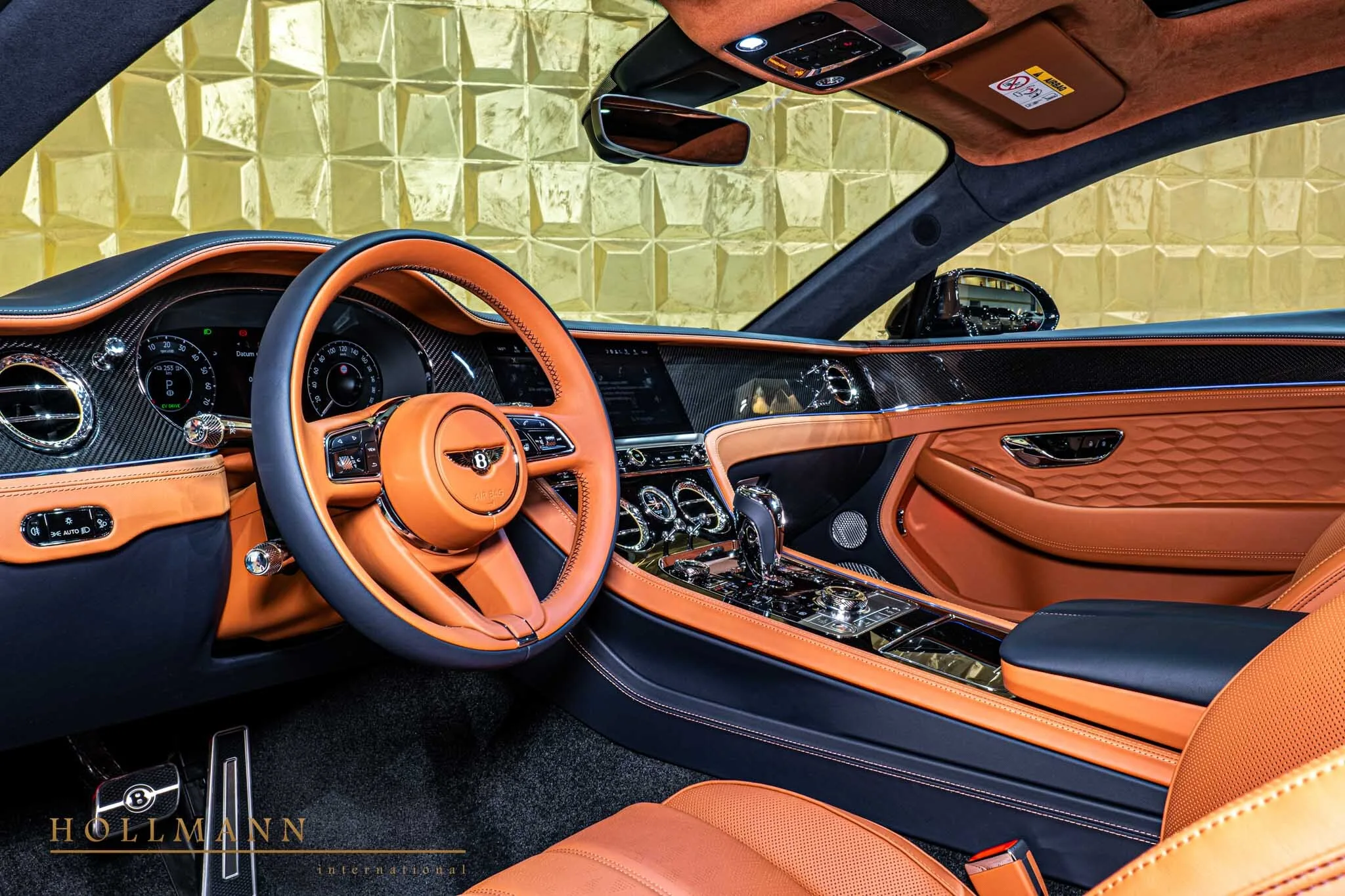 2024 Bentley Continental GT Speed First Edition interior, dashboard, Newmarket Tan + Imperial Blue