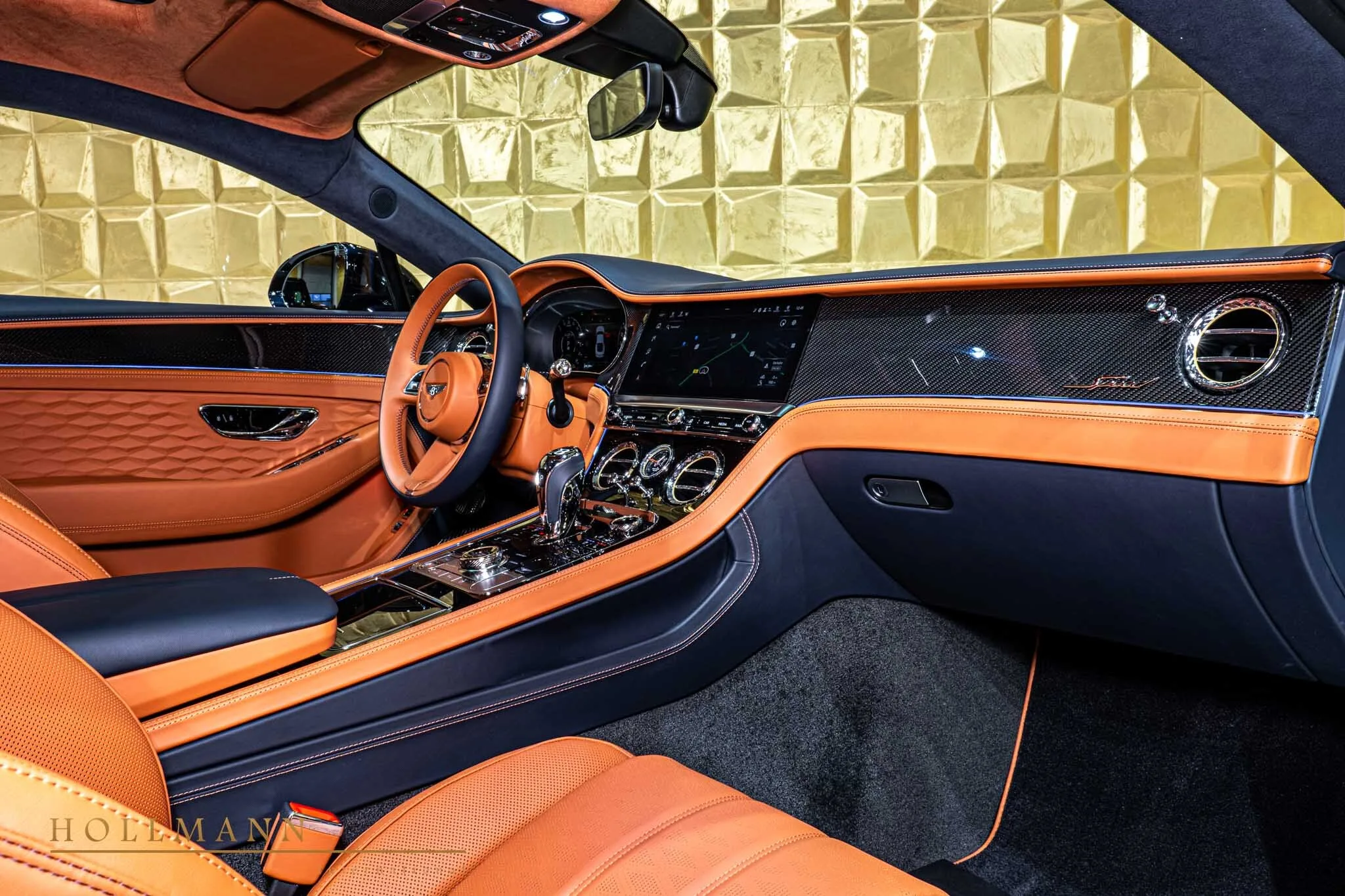 2024 Bentley Continental GT Speed First Edition interior, Newmarket Tan + Imperial Blue